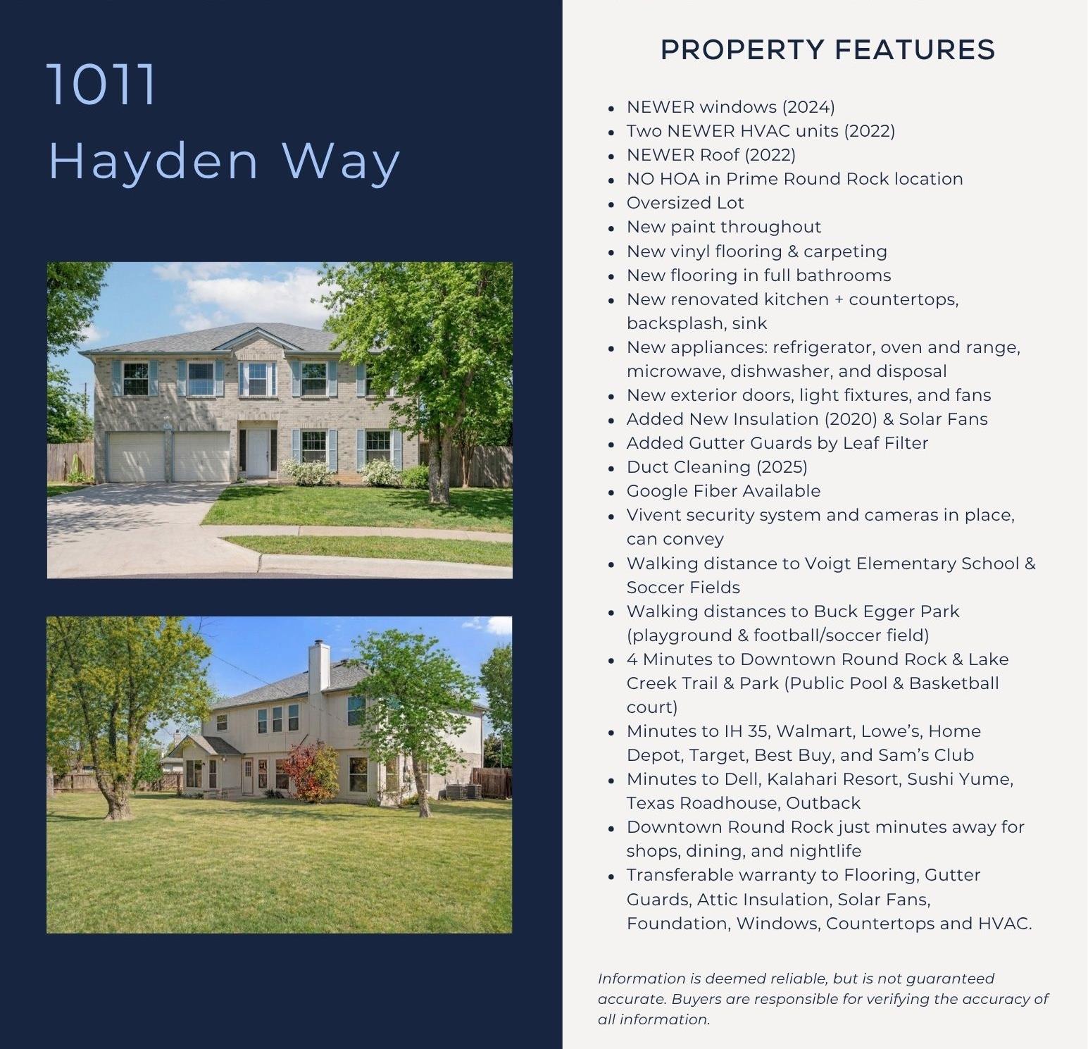 1011 Hayden Way Round Rock TX 78664
