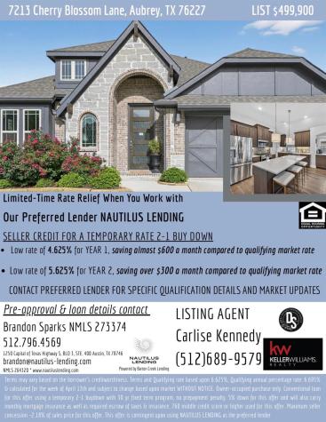 7213 Cherry Blossom Lane Aubrey TX 76227