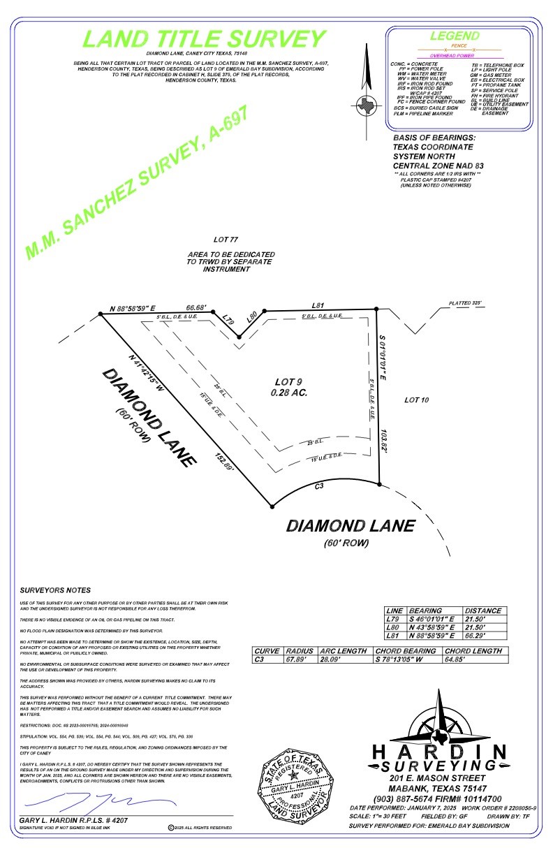 0 Diamond Lane Caney City TX 75148
