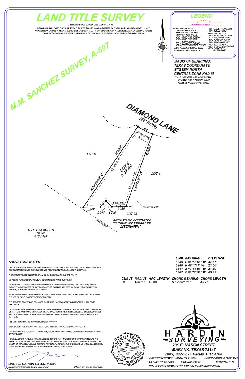 0 Diamond Lane Caney City TX 75148