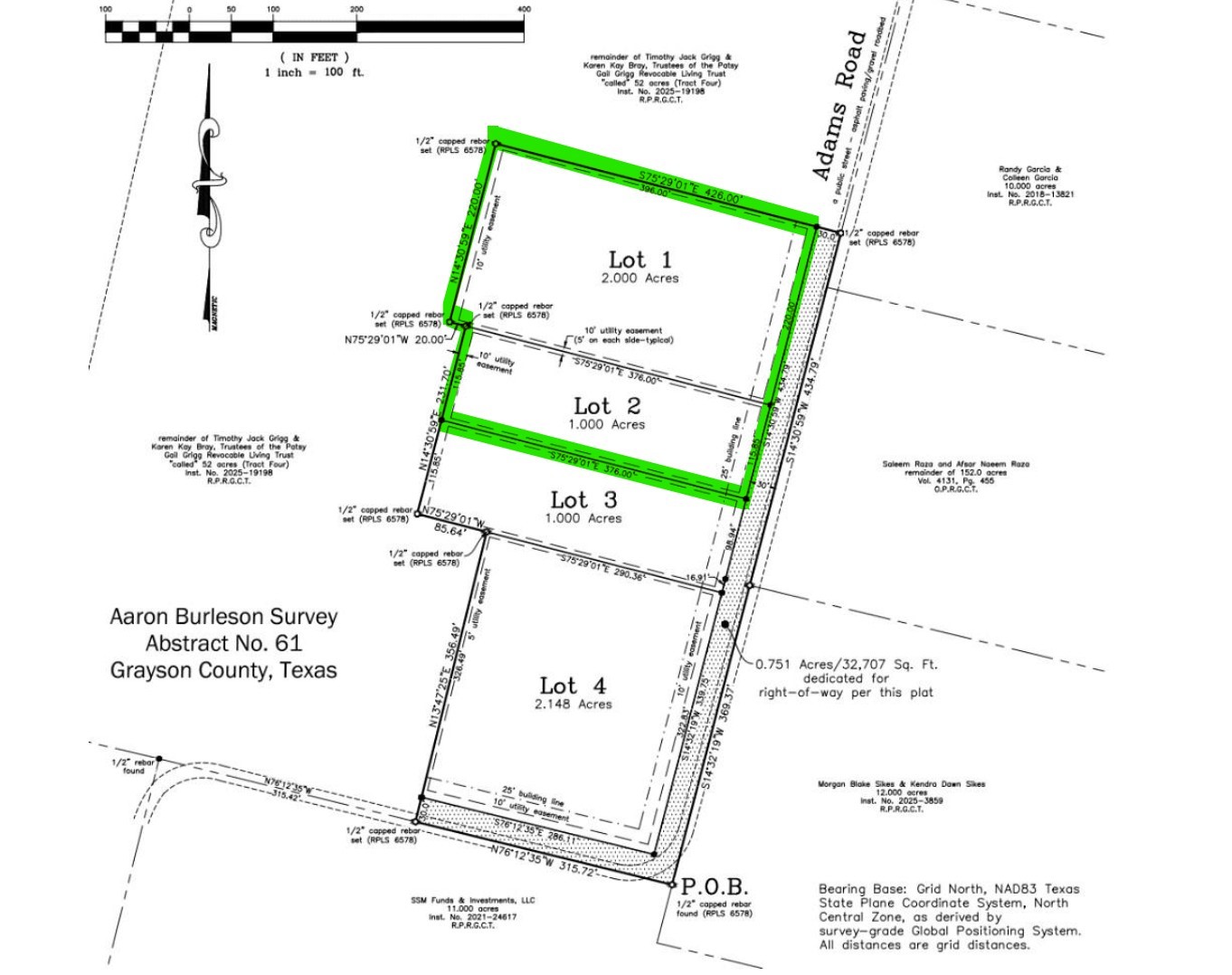 Tbd Lot 1-2 Adams Road Sherman TX 75090