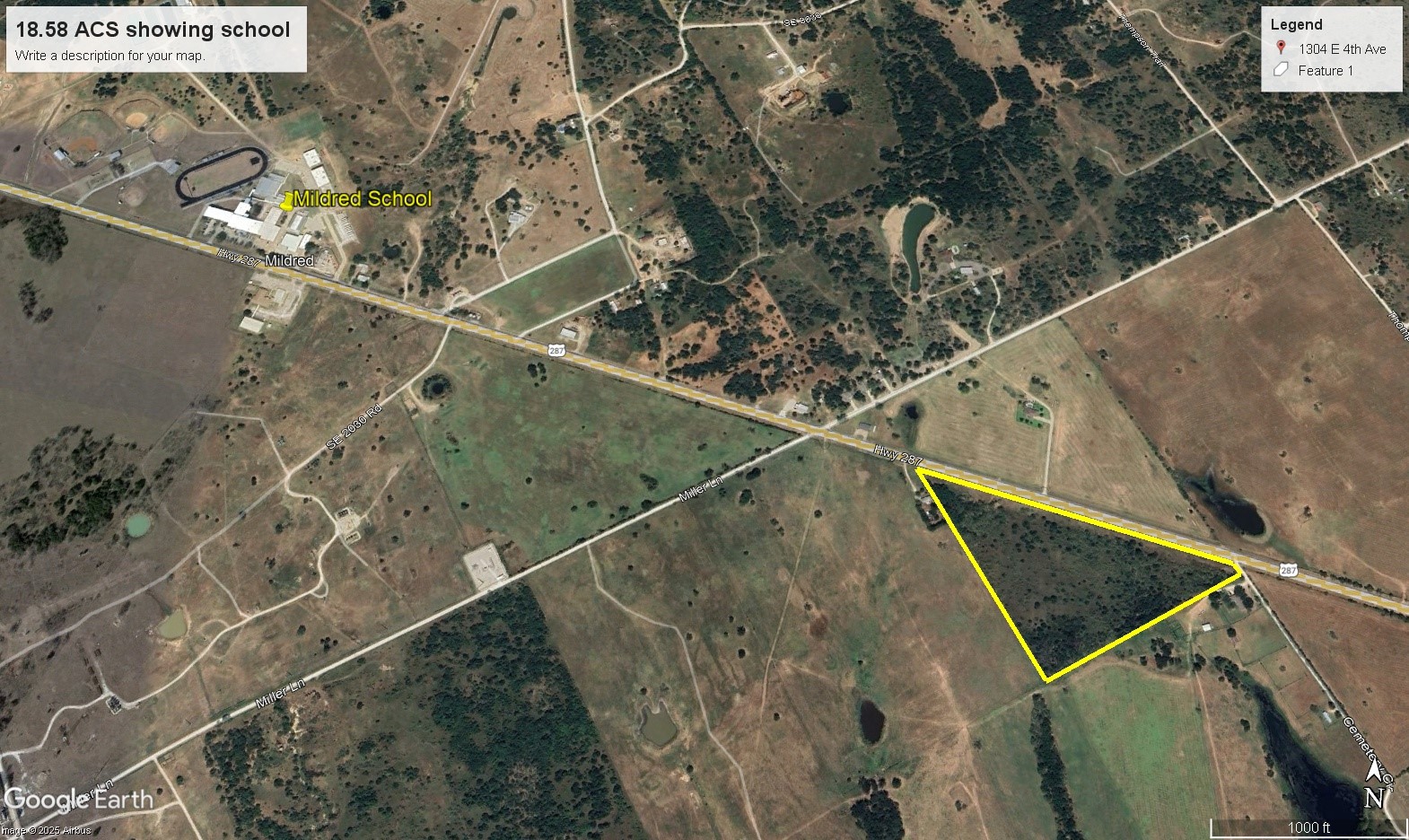 18.58 Acres Highway 287 Mildred TX 75109