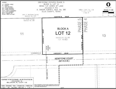 Lot 12a Phase 5 Campbell Road Waxahachie TX 75167