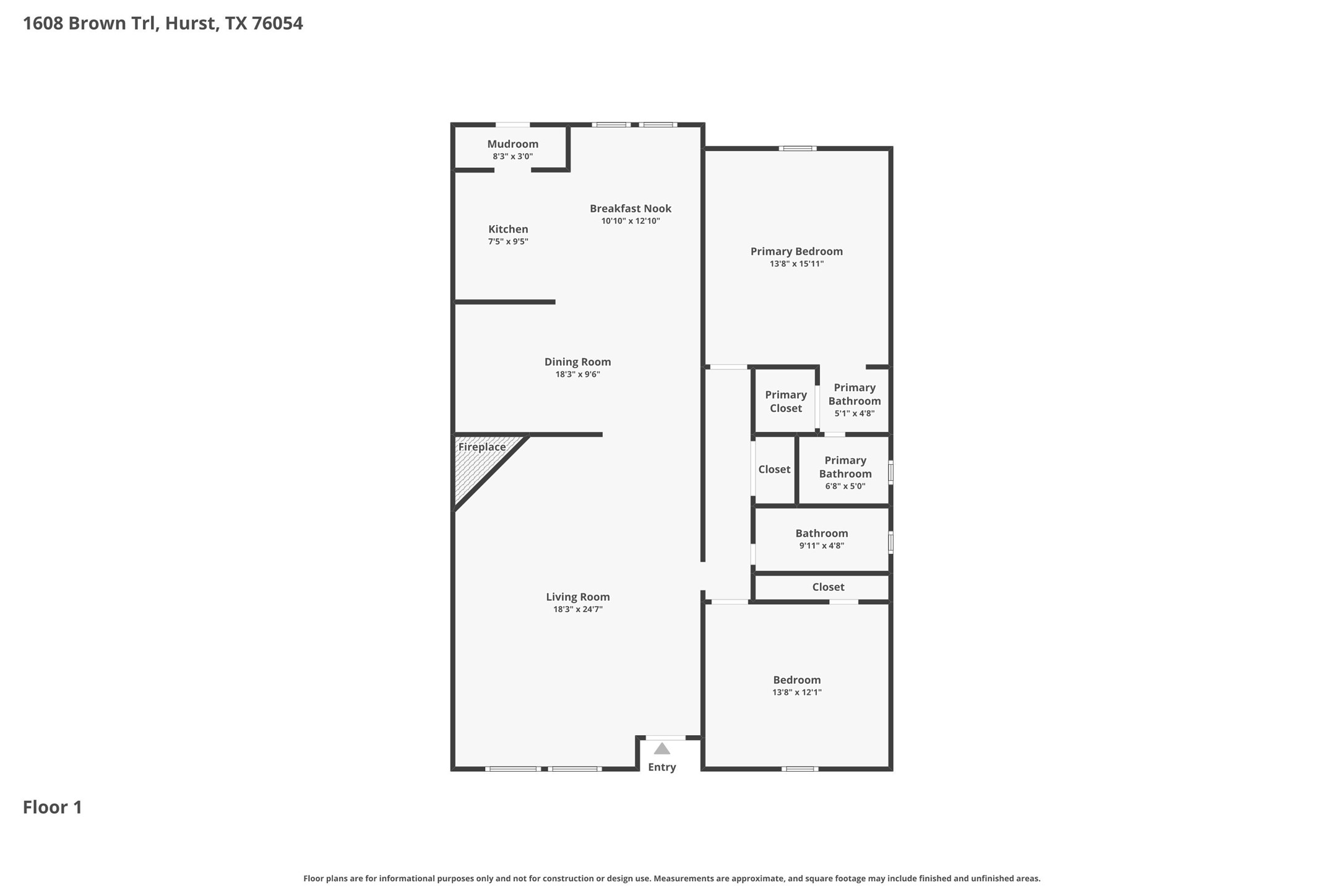 1608 Brown Trail Hurst TX 76054
