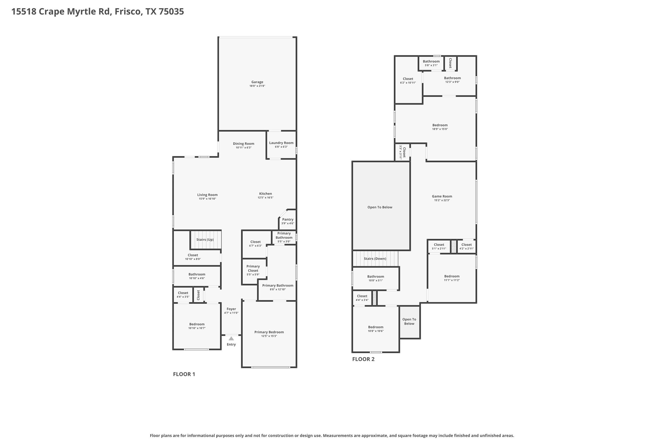 15518 Crape Myrtle Road Frisco TX 75035