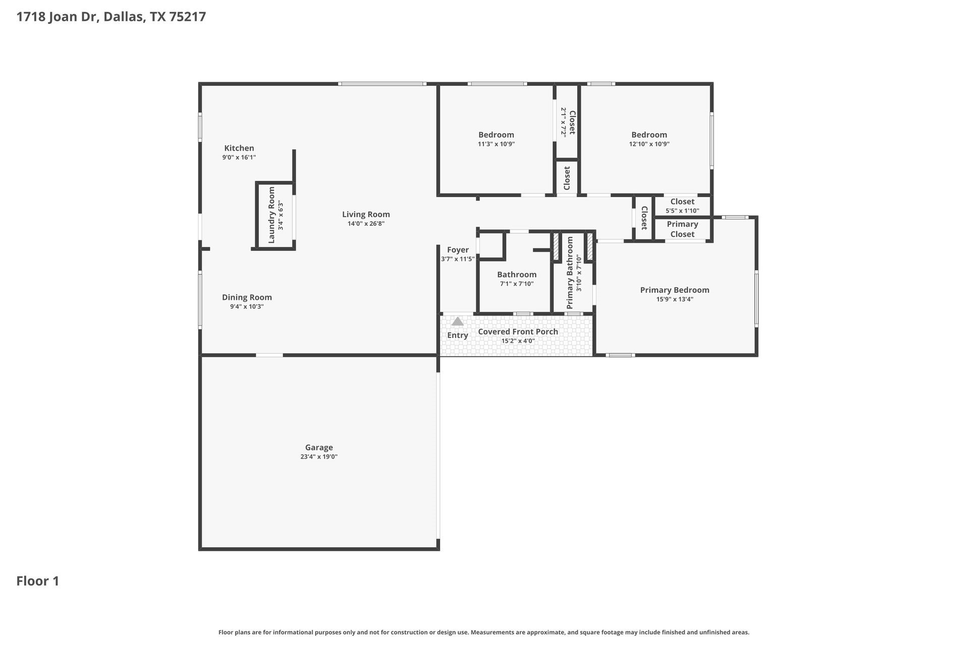 1718 Joan Drive Dallas TX 75217
