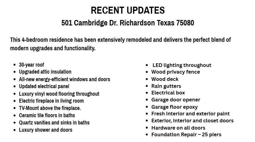 501 Cambridge Drive Richardson TX 75080