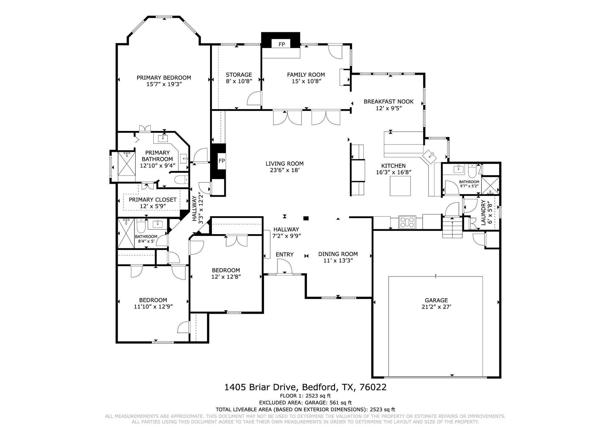1405 Briar Drive Bedford TX 76022