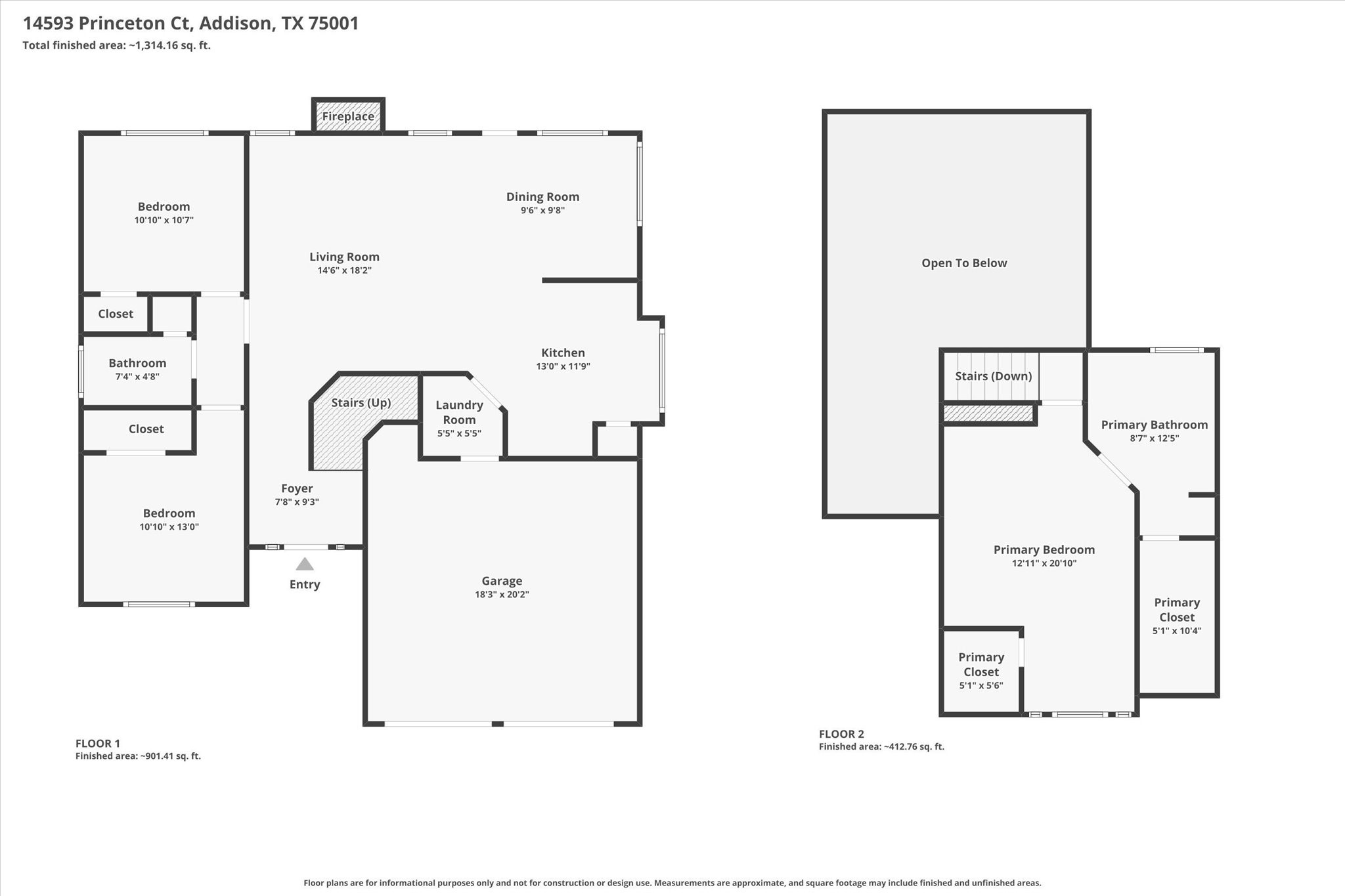 14593 Princeton Court Addison TX 75001