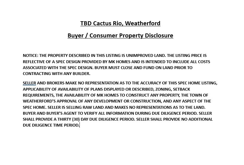 714 Cactus Rio Drive Weatherford TX 76087