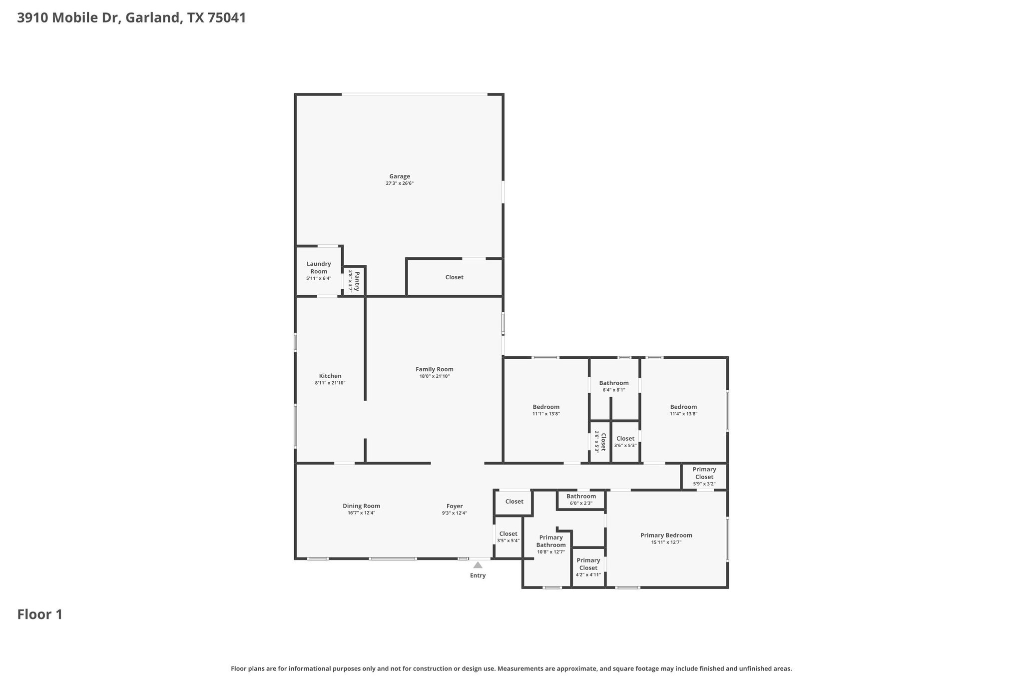 3910 Mobile Drive Garland TX 75041