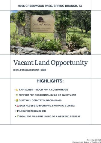 9005 Creekwood Spring Branch TX 78070