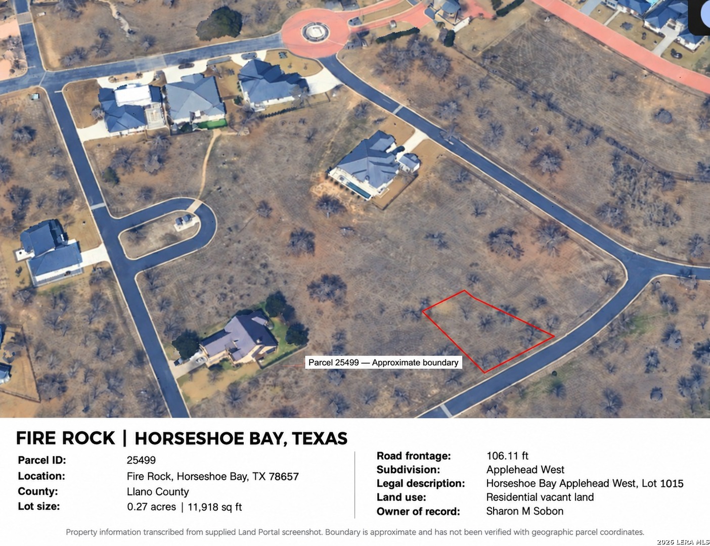 Tbd Fire Rock Horseshoe Bay TX 78657