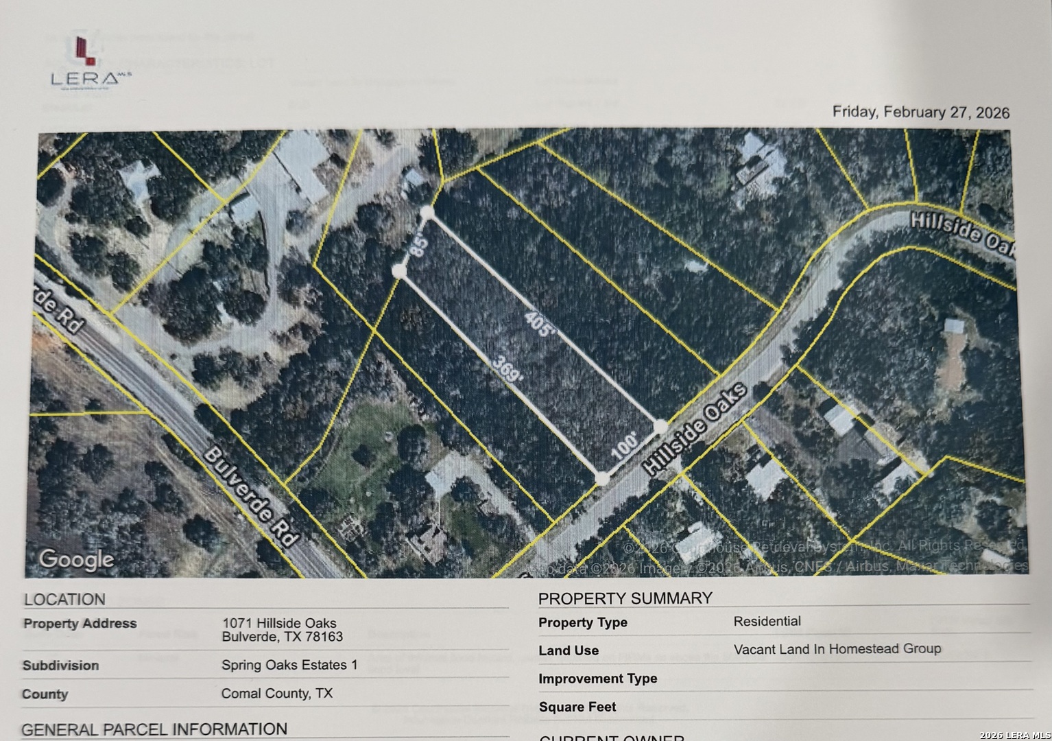 1071 Hillside Oaks Bulverde TX 78163