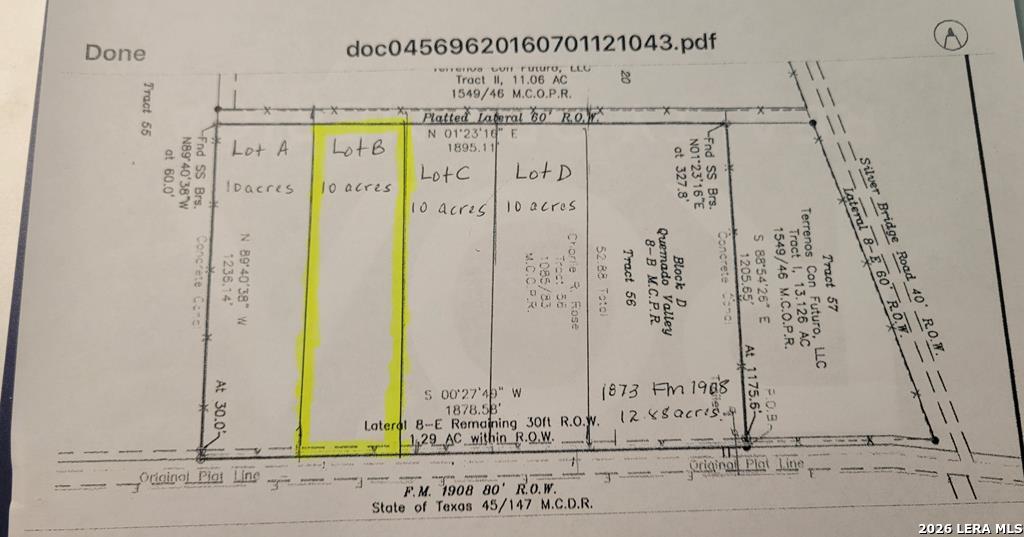 Lot B Fm 1908 Quemado TX 78877