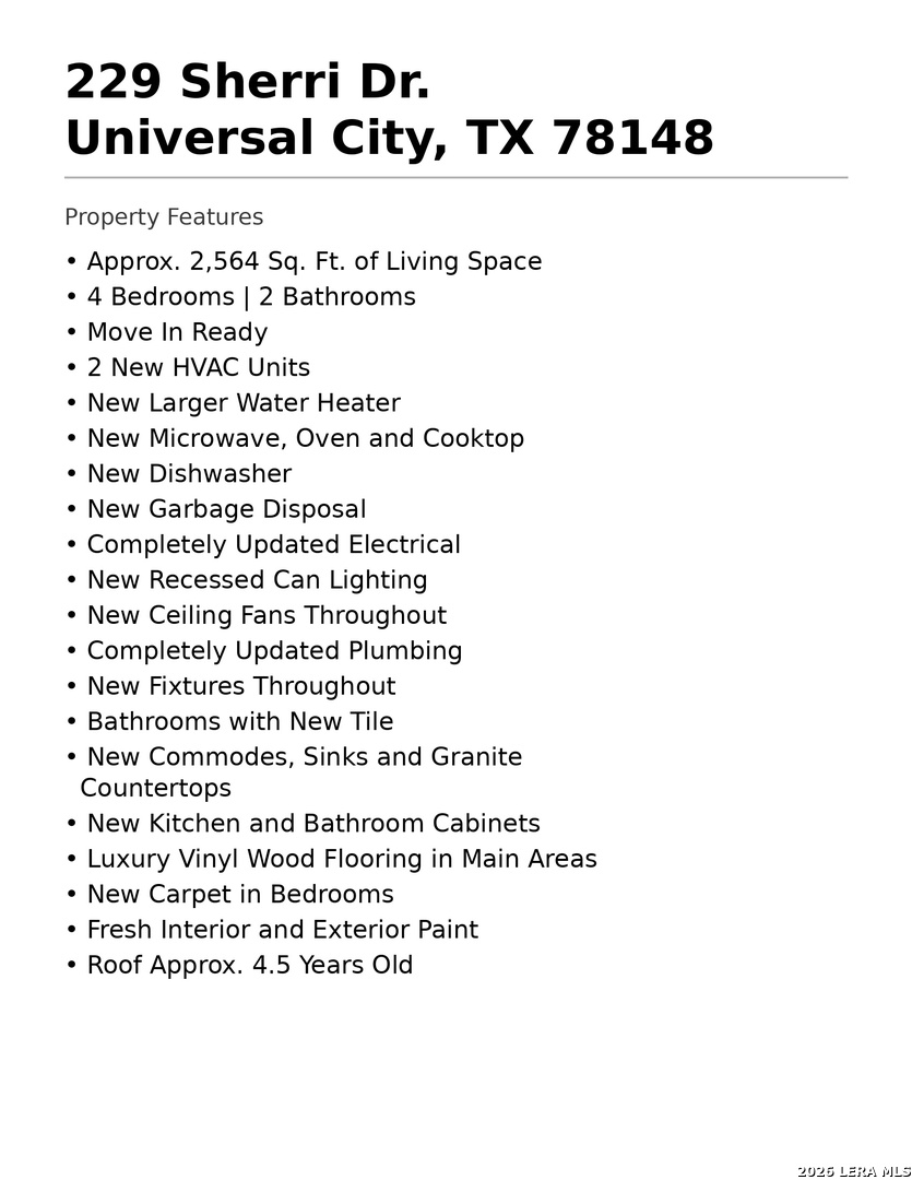 229 Sherri Drive Universal City TX 78148