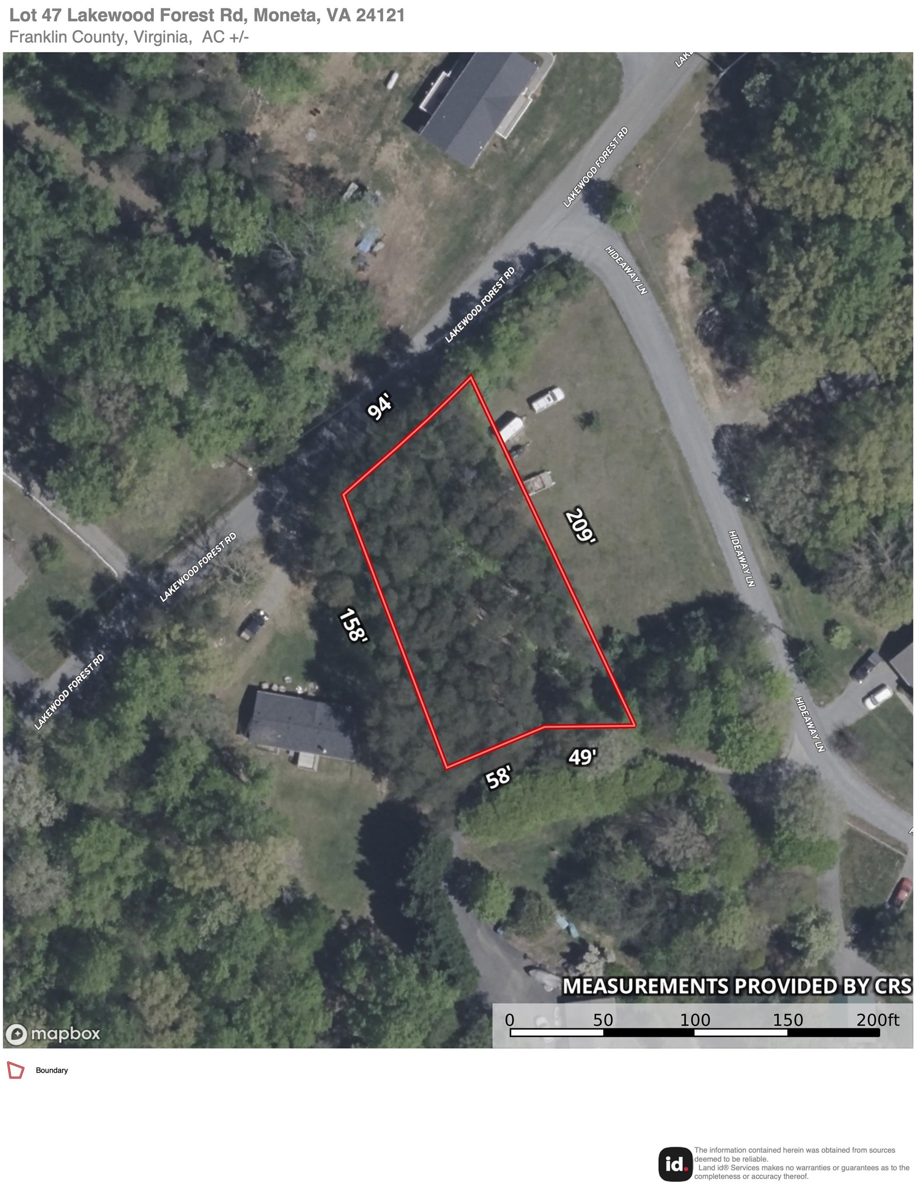 Tbd Lakewood Forest Road Moneta VA 24121