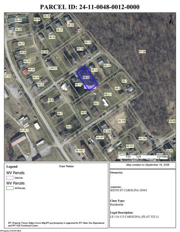 0 Sixth Street Carolina WV 26563